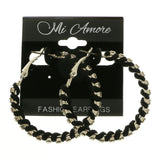 Mi Amore Hoop-Earrings Silver-Tone/Black