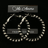Mi Amore Hoop-Earrings Silver-Tone/Black