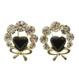 Mi Amore Bow Post-Earrings Silver-Tone/Black