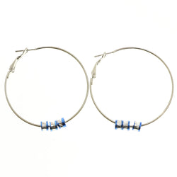 Mi Amore Hoop-Earrings Silver-Tone/Blue