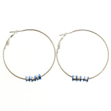 Mi Amore Hoop-Earrings Silver-Tone/Blue