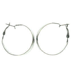 Silver-Tone Metal Hoop-Earrings