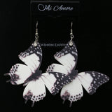 Mi Amore Butterfly Dangle-Earrings White/Purple