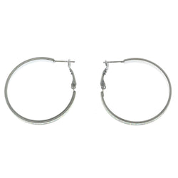 Mi Amore AB Glitter Accent Hoop-Earrings Gray/White