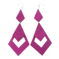 Mi Amore Large Drop-Dangle-Earrings Purple/Black