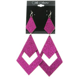 Mi Amore Large Drop-Dangle-Earrings Purple/Black