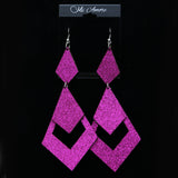 Mi Amore Large Drop-Dangle-Earrings Purple/Black