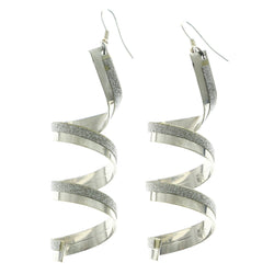 Mi Amore Spiral Dangle-Earrings Silver-Tone