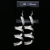 Mi Amore Spiral Dangle-Earrings Silver-Tone