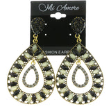 Mi Amore Crystal Accent Dangle-Earrings Gold-Tone/Multicolor