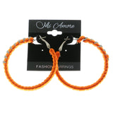 Mi Amore Crystal Accent Hoop-Earrings Orange/Silver-Tone
