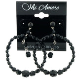 Mi Amore Drop-Dangle-Earrings Silver-Tone/Black