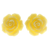 Mi Amore Flower Post-Earrings Yellow/Silver-Tone