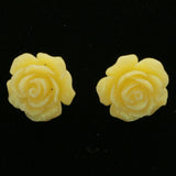 Mi Amore Flower Post-Earrings Yellow/Silver-Tone