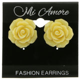 Mi Amore Flower Post-Earrings Yellow/Silver-Tone