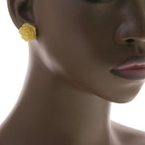 Mi Amore Flower Post-Earrings Yellow/Silver-Tone