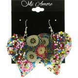 Mi Amore Heart Flower Dangle-Earrings Multicolor