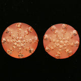 Mi Amore Post-Earrings Peach/Silver-Tone