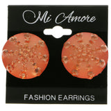 Mi Amore Post-Earrings Peach/Silver-Tone