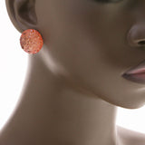 Mi Amore Post-Earrings Peach/Silver-Tone