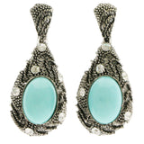 Mi Amore Dangle-Earrings Silver-Tone/Blue