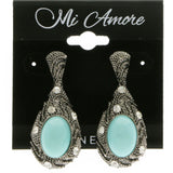 Mi Amore Dangle-Earrings Silver-Tone/Blue