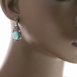 Mi Amore Dangle-Earrings Silver-Tone/Blue