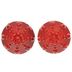 Mi Amore Post-Earrings Red/Silver-Tone