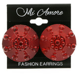 Mi Amore Post-Earrings Red/Silver-Tone