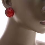 Mi Amore Post-Earrings Red/Silver-Tone