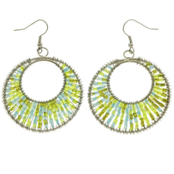 Mi Amore Dangle-Earrings Green/Silver-Tone