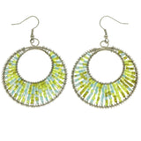 Mi Amore Dangle-Earrings Green/Silver-Tone