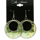 Mi Amore Dangle-Earrings Green/Silver-Tone