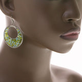 Mi Amore Dangle-Earrings Green/Silver-Tone