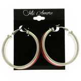 Mi Amore Hoop-Earrings Silver-Tone/Red