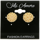 Mi Amore Flower Post-Earrings Peach/Silver-Tone