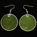 Mi Amore Dangle-Earrings Green/Silver-Tone