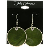 Mi Amore Dangle-Earrings Green/Silver-Tone