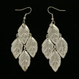 Mi Amore Leaf Drop-Dangle-Earrings Silver-Tone