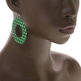 Mi Amore Dangle-Earrings Green/White