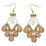 Mi Amore Drop-Dangle-Earrings Peach/Gold-Tone