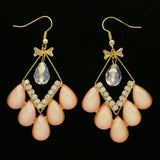 Mi Amore Drop-Dangle-Earrings Peach/Gold-Tone