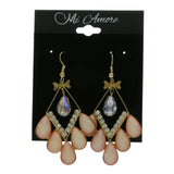 Mi Amore Drop-Dangle-Earrings Peach/Gold-Tone