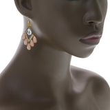 Mi Amore Drop-Dangle-Earrings Peach/Gold-Tone