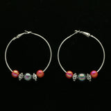 Mi Amore Hoop-Earrings Silver-Tone/Red