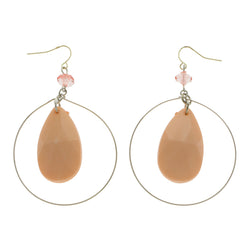 Mi Amore Drop-Dangle-Earrings Peach/Silver-Tone