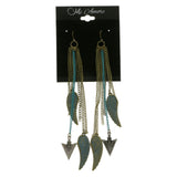Mi Amore Arrow Wing Tassel-Earrings Gold-Tone & Blue