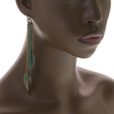 Mi Amore Arrow Wing Tassel-Earrings Gold-Tone & Blue
