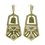 Mi Amore Drop-Dangle-Earrings Green/Gold-Tone