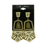 Mi Amore Drop-Dangle-Earrings Green/Gold-Tone